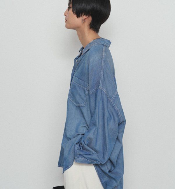  「シアーデニムタックシャツ」|シャツ・ブラウス|