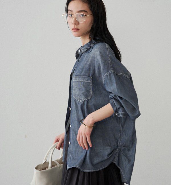  「シアーデニムタックシャツ」|シャツ・ブラウス|