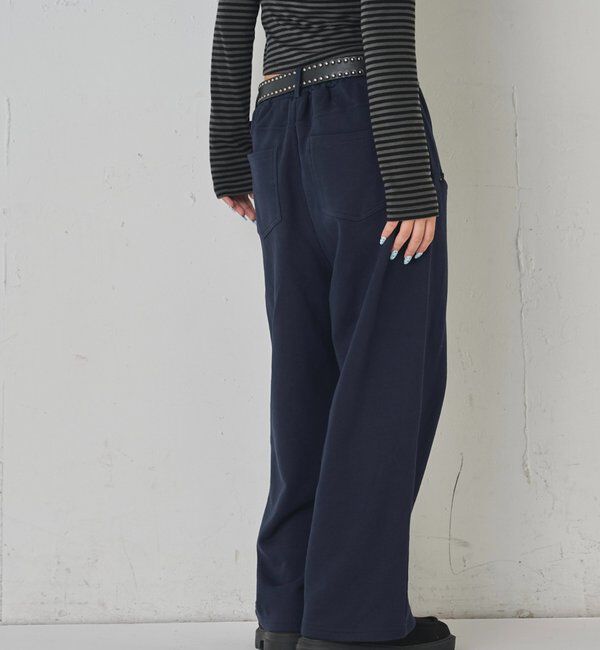  「【低身長・高身長対応】スラッシュポケットスウェットイージーパンツ」|チノ|
