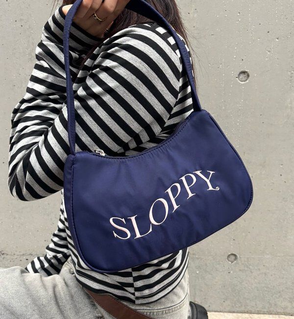  「SLOPPY ロゴショルダーバッグ（無地/カモ/デニム/レオ/ドット）」|ショルダー・メッセンジャー|ネイビー