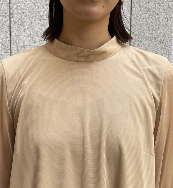  「【オケージョン/サイズ展開あり/人気につき再販】チュールハイネックワンピース」|ワンピース|