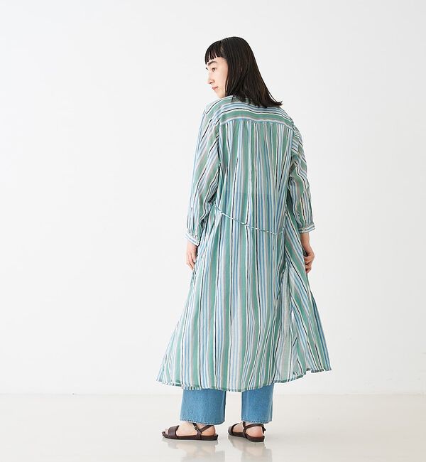 collex「ブロックプリント ユラギストライプ 2WAYワンピース」|ワンピース|