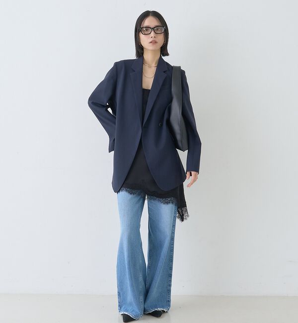 Rouge vif「【セットアップ対応】レースサテンアシンメトリーキャミソール」|キャミソール|