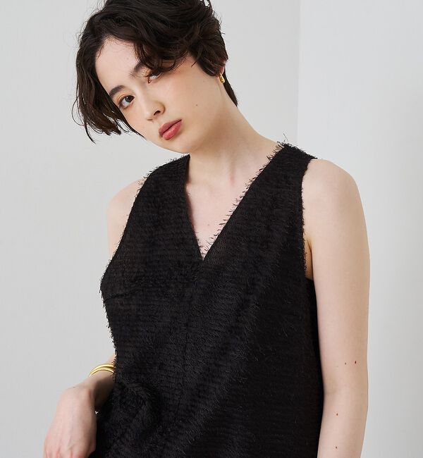 Rouge vif「カットジャガードシアーノスリーブワンピース」|ワンピース|