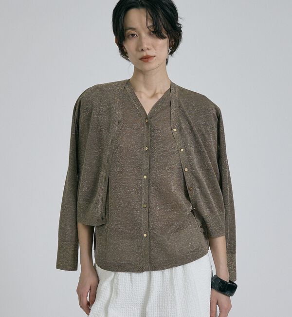 qualite「【前後着用可能！】ラメ2WAYニット」|ベスト・ジレ|