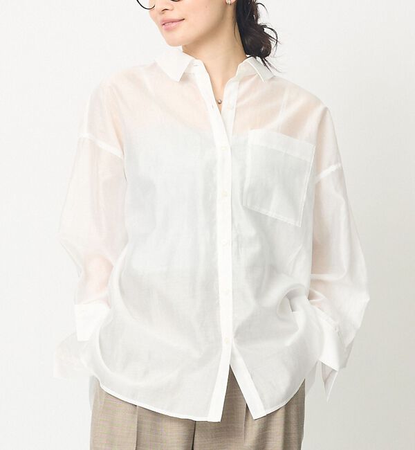 abahouse mavie「シアーシャツ」|シャツ・ブラウス|オフホワイト
