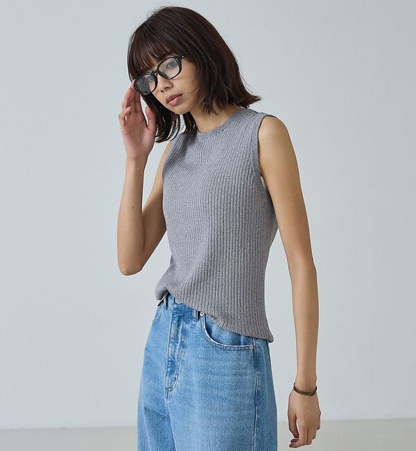 abahouse mavie「バックメタルスリーブレスニット」|ニット・セーター|