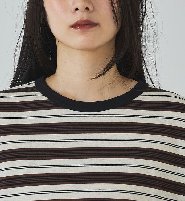 abahouse mavie「マルチボーダーロングTシャツ」|Tシャツ・カットソー|
