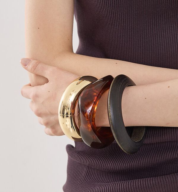 The Store by C' 「【SHASHI】Bangle 3set／3連バングル」|ブレスレット・バングル|ブラウン