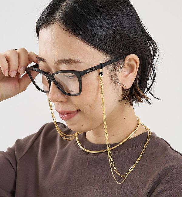 The Store by C' 「【SUNNY CORDS】【別注】Mirror w Chain Gold／グラス」|メガネ|