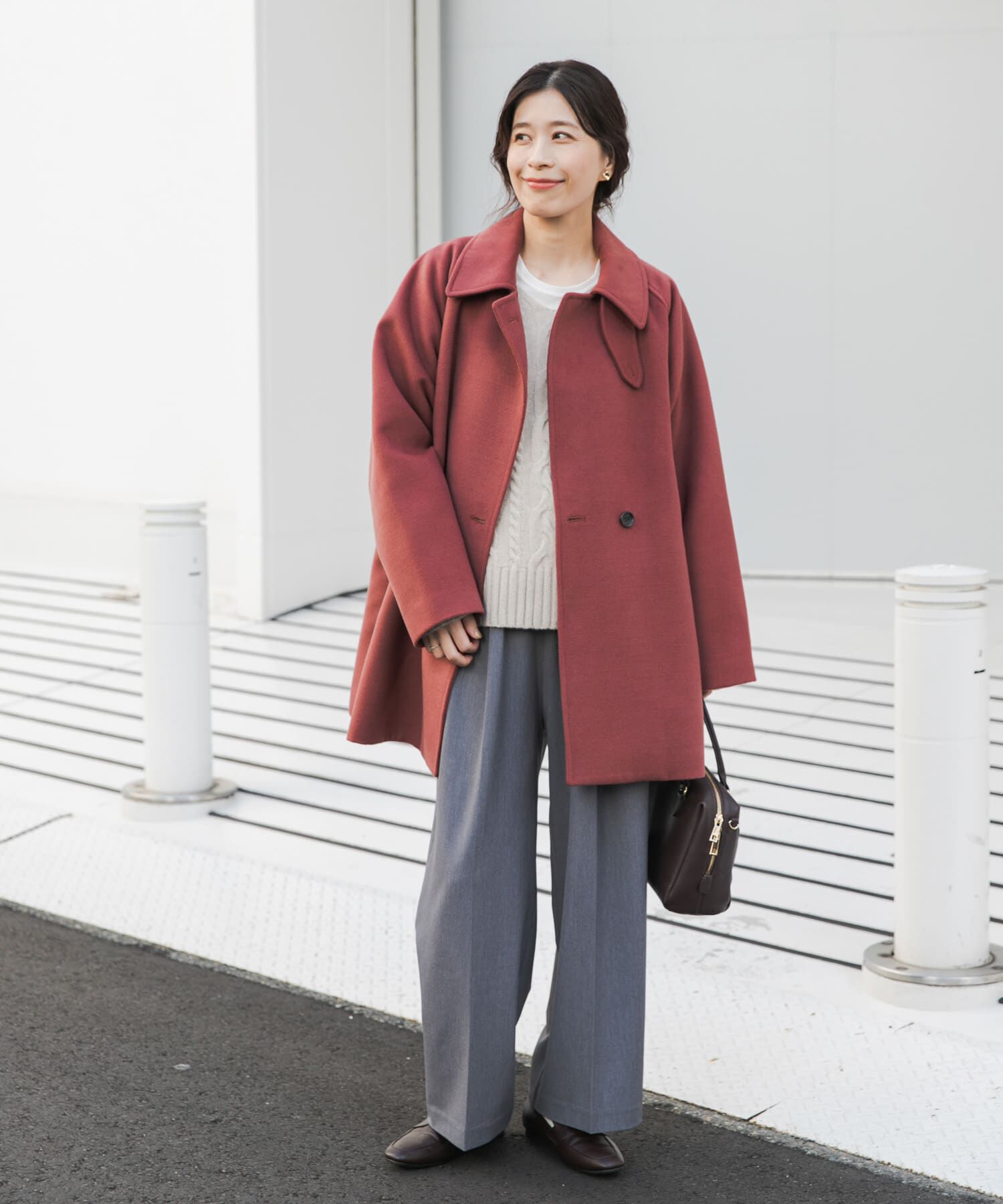 URBAN RESEARCH DOORS「『UR TECH』ミドル丈コート」|ノーカラーコート|