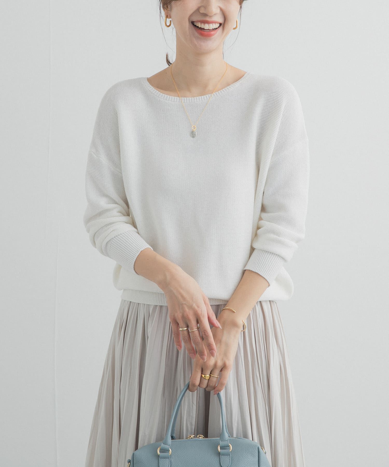 URBAN RESEARCH DOORS「コットンボートネックガーターKNIT」|ニット・セーター|
