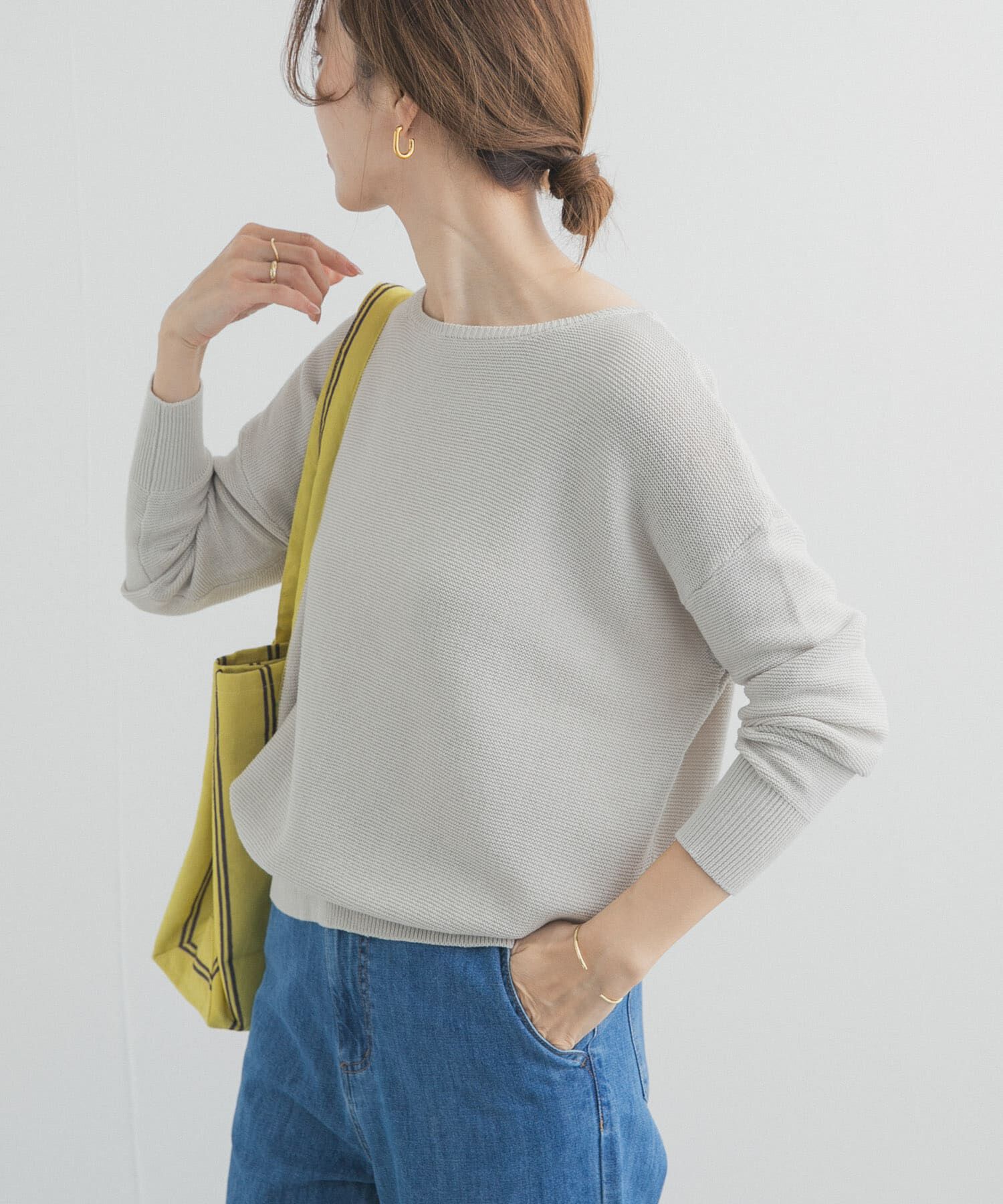 URBAN RESEARCH DOORS「コットンボートネックガーターKNIT」|ニット・セーター|