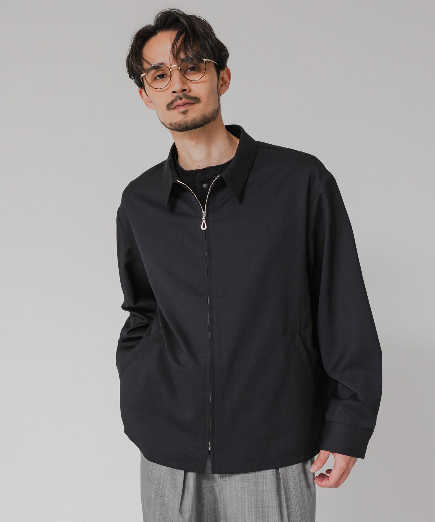 URBAN RESEARCH「『洗濯可/防シワ/接触冷感』WASHABLE WOOL SPORTS JACKET」|ブルゾン・スタジャン|ネイビー
