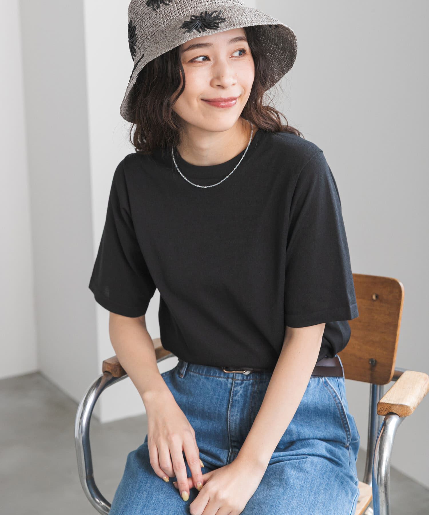 URBAN RESEARCH DOORS「『仁村紗和さん着用』『UR TECH』ｻﾏｼｪｱﾆｯﾄﾊｰﾌｽﾘｰﾌﾞﾌﾟﾙ」|Tシャツ・カットソー|