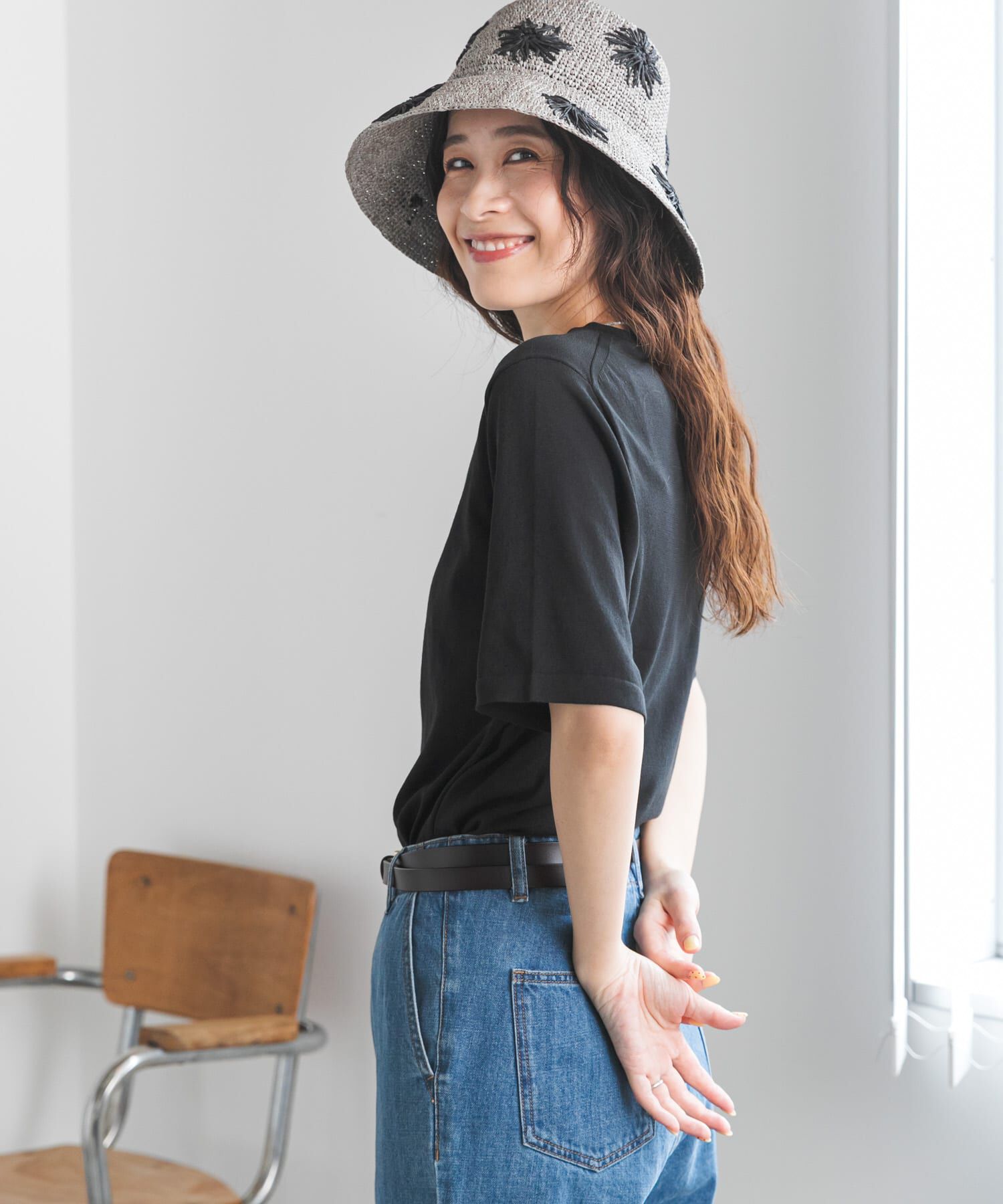 URBAN RESEARCH DOORS「『仁村紗和さん着用』『UR TECH』ｻﾏｼｪｱﾆｯﾄﾊｰﾌｽﾘｰﾌﾞﾌﾟﾙ」|Tシャツ・カットソー|