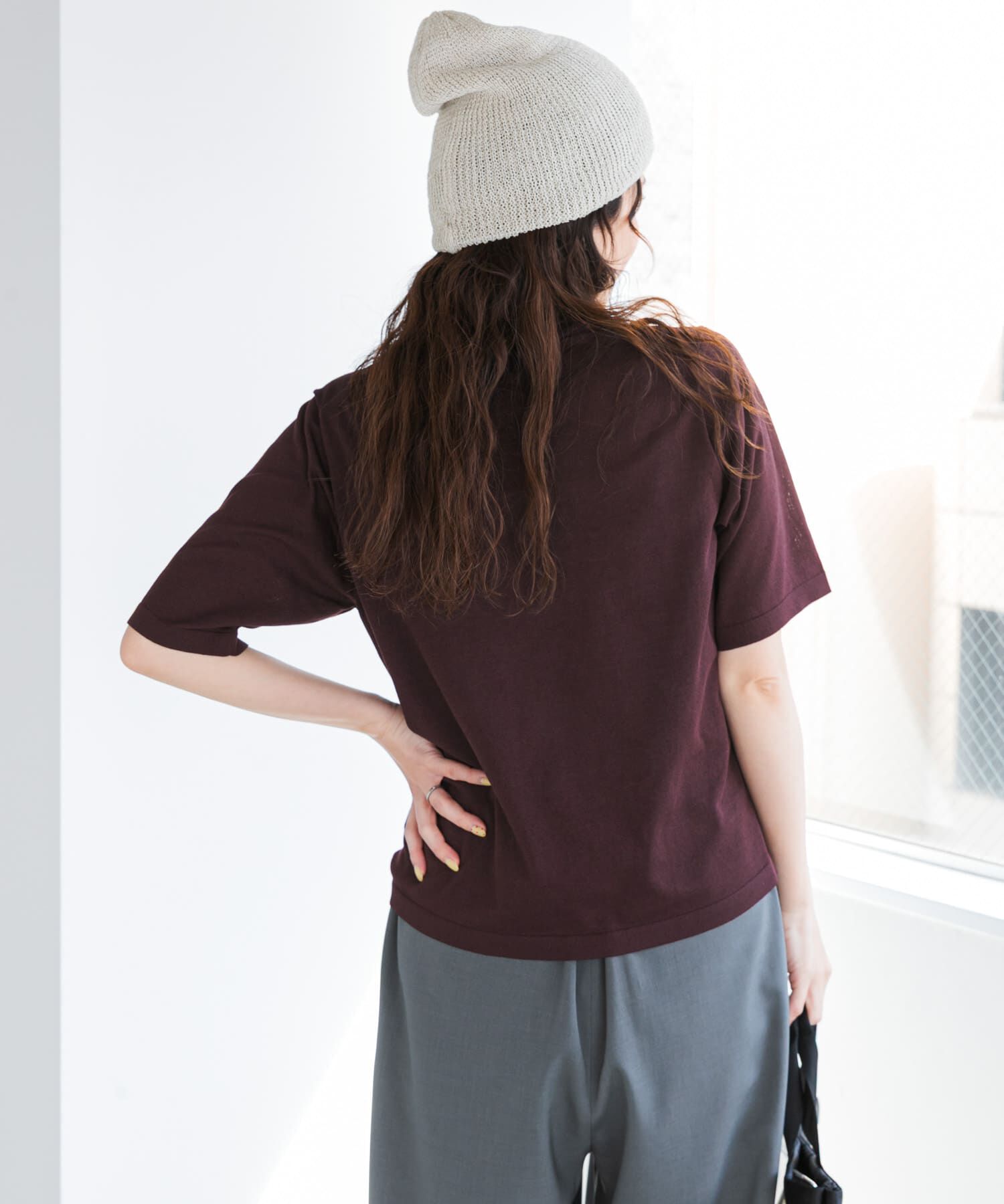 URBAN RESEARCH DOORS「『仁村紗和さん着用』『UR TECH』ｻﾏｼｪｱﾆｯﾄﾊｰﾌｽﾘｰﾌﾞﾌﾟﾙ」|Tシャツ・カットソー|