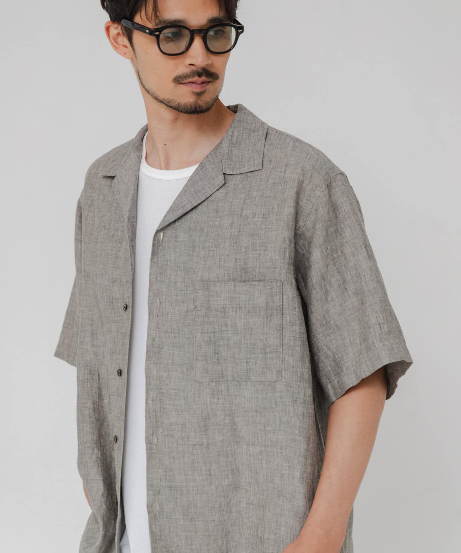 URBAN RESEARCH「LINEN CHAMBRAY O/C SHIRTS」|シャツ・ブラウス|カーキ