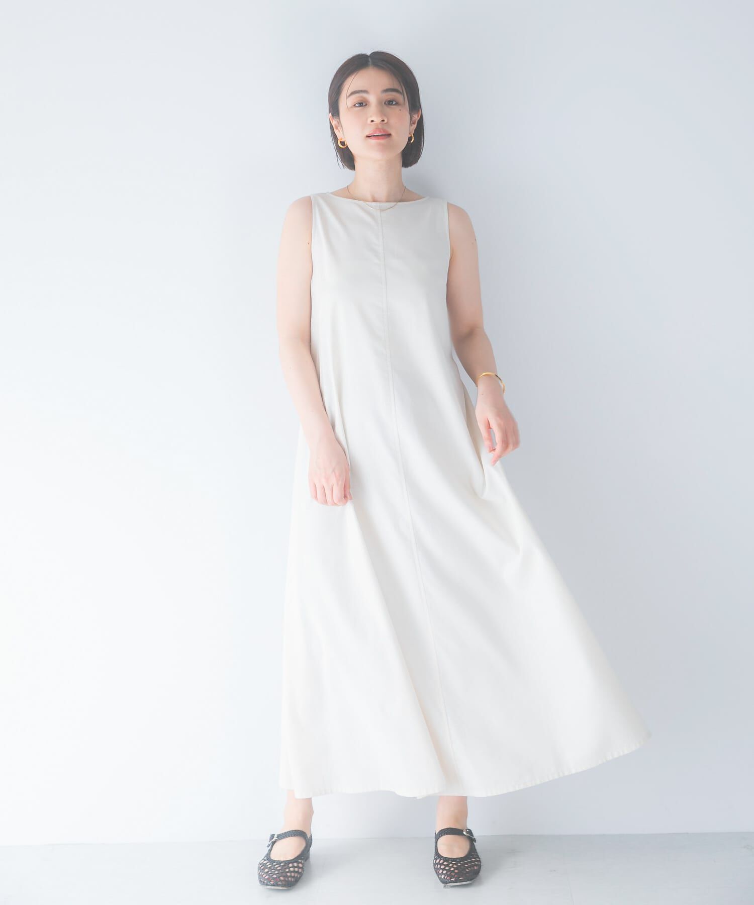 URBAN RESEARCH ROSSO「リネン混リボンドレス」|ワンピース|ホワイト系その他