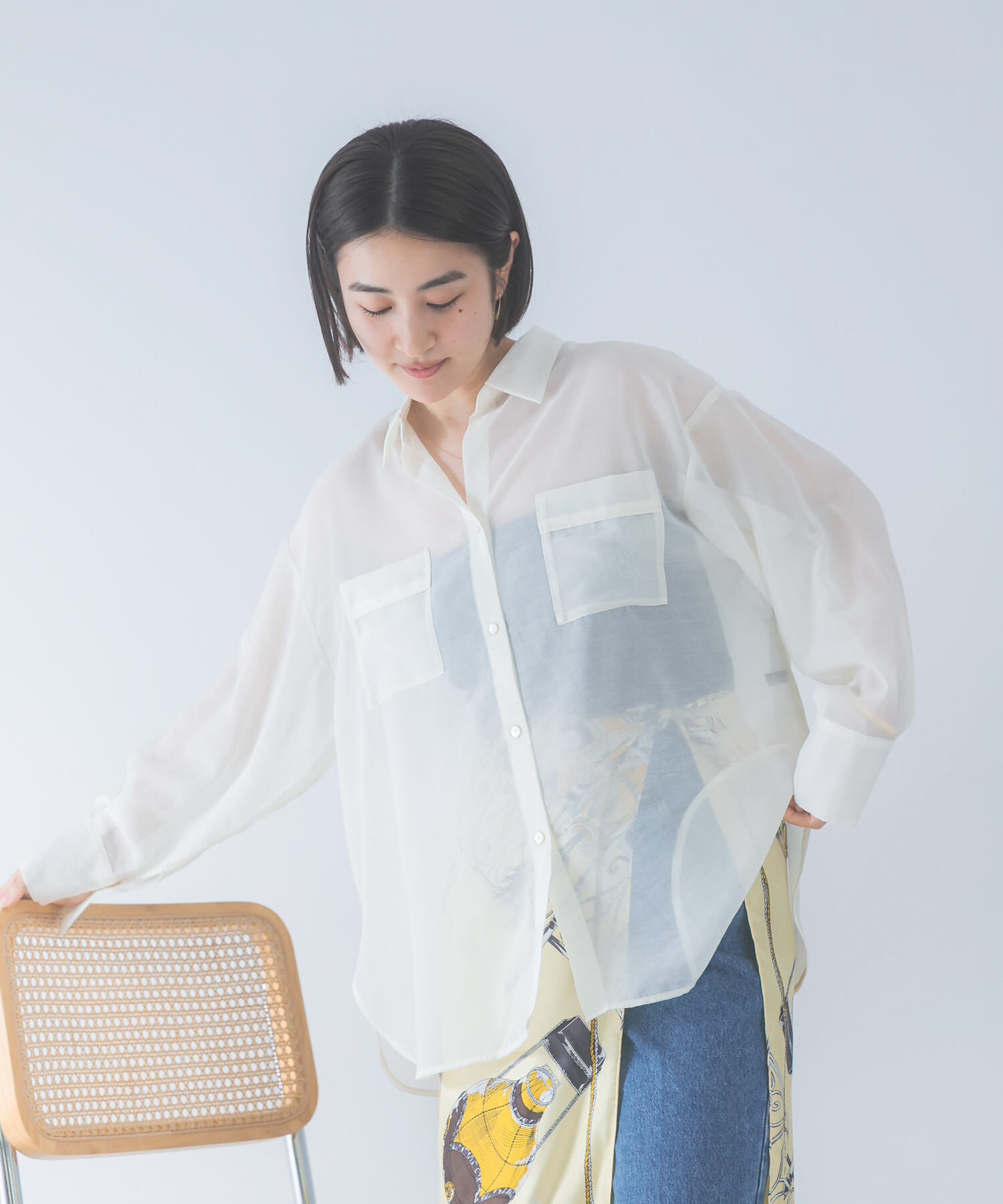 URBAN RESEARCH ROSSO「シアースキッパーシャツ」|シャツ・ブラウス|オフホワイト