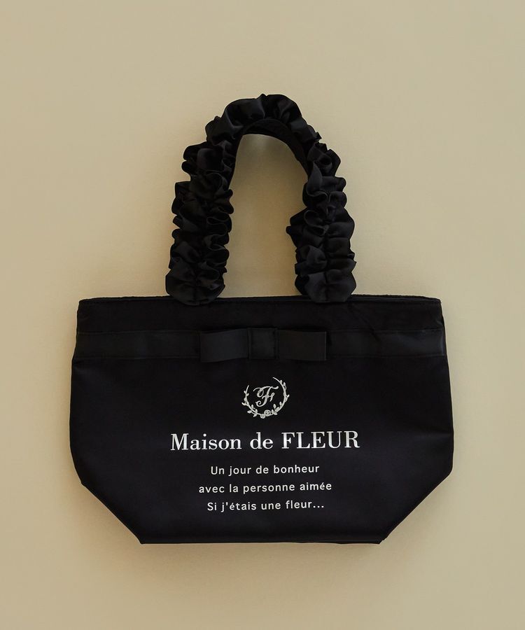 Maison de FLEUR「ブランドロゴフリルハンドルトートSバッグ」|トートバッグ|ブラック