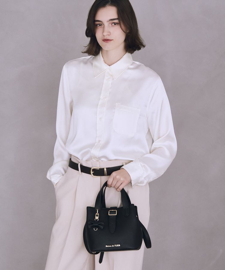 Maison de FLEUR「【2Way】ベルト付きバケットバッグ」|ハンドバッグ|