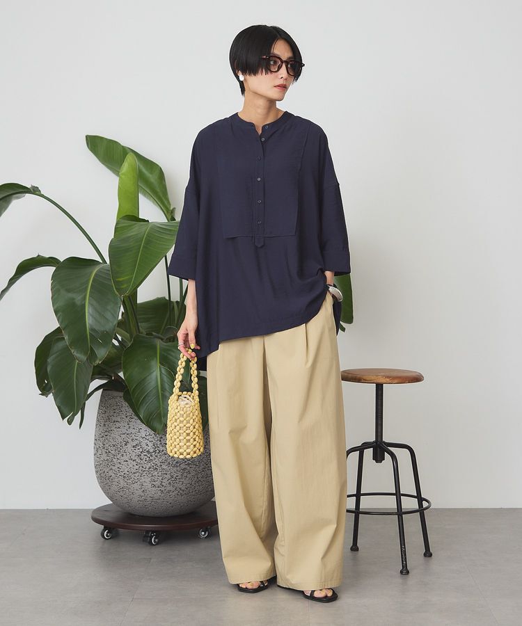 AMERICAN HOLIC「【WEB限定】接触冷感バンドカラーシャツチュニック」|シャツ・ブラウス|