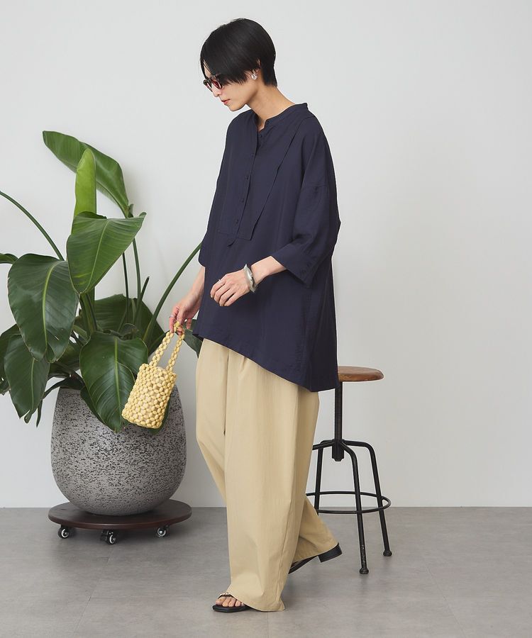 AMERICAN HOLIC「【WEB限定】接触冷感バンドカラーシャツチュニック」|シャツ・ブラウス|