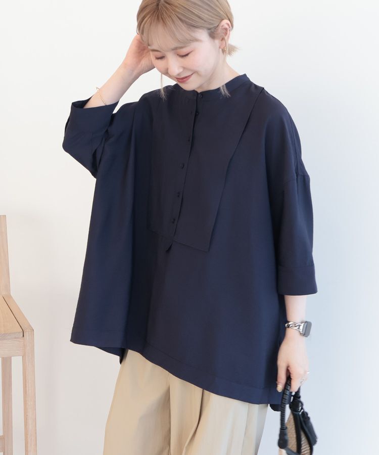 AMERICAN HOLIC「【WEB限定】接触冷感バンドカラーシャツチュニック」|シャツ・ブラウス|