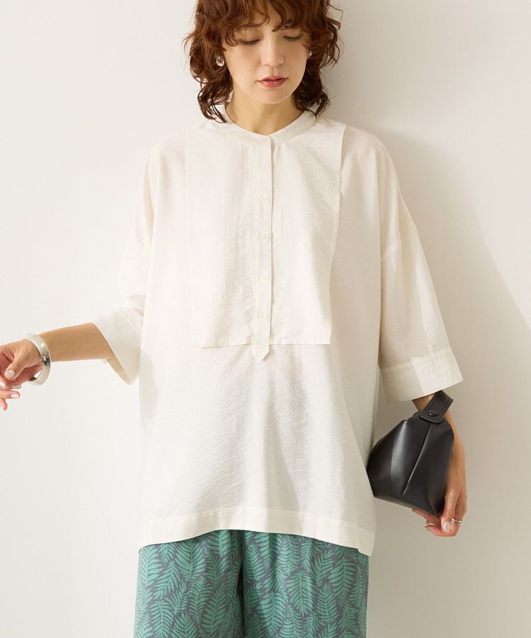 AMERICAN HOLIC「【WEB限定】接触冷感バンドカラーシャツチュニック」|シャツ・ブラウス|