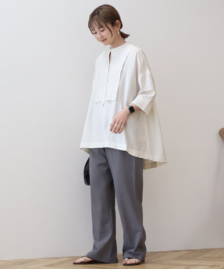 AMERICAN HOLIC「【WEB限定】接触冷感バンドカラーシャツチュニック」|シャツ・ブラウス|