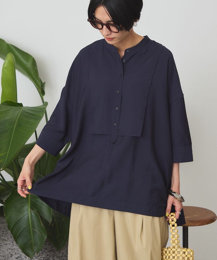 AMERICAN HOLIC「【WEB限定】接触冷感バンドカラーシャツチュニック」|シャツ・ブラウス|