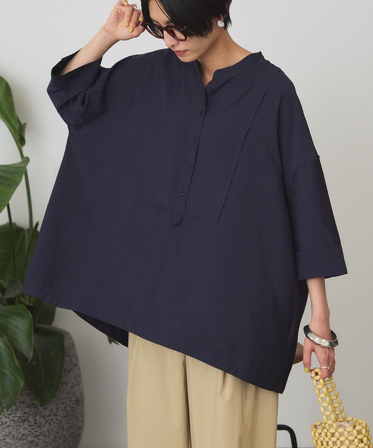 AMERICAN HOLIC「【WEB限定】接触冷感バンドカラーシャツチュニック」|シャツ・ブラウス|