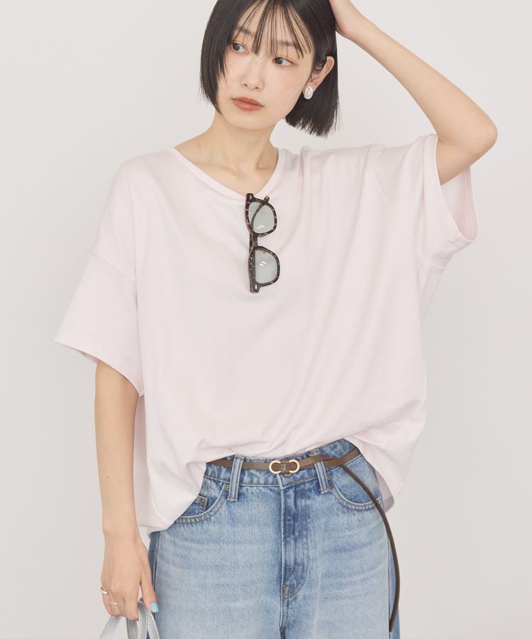 AMERICAN HOLIC「【接触冷感+UVカット】半袖コクーンカットプルオーバー」|Tシャツ・カットソー|