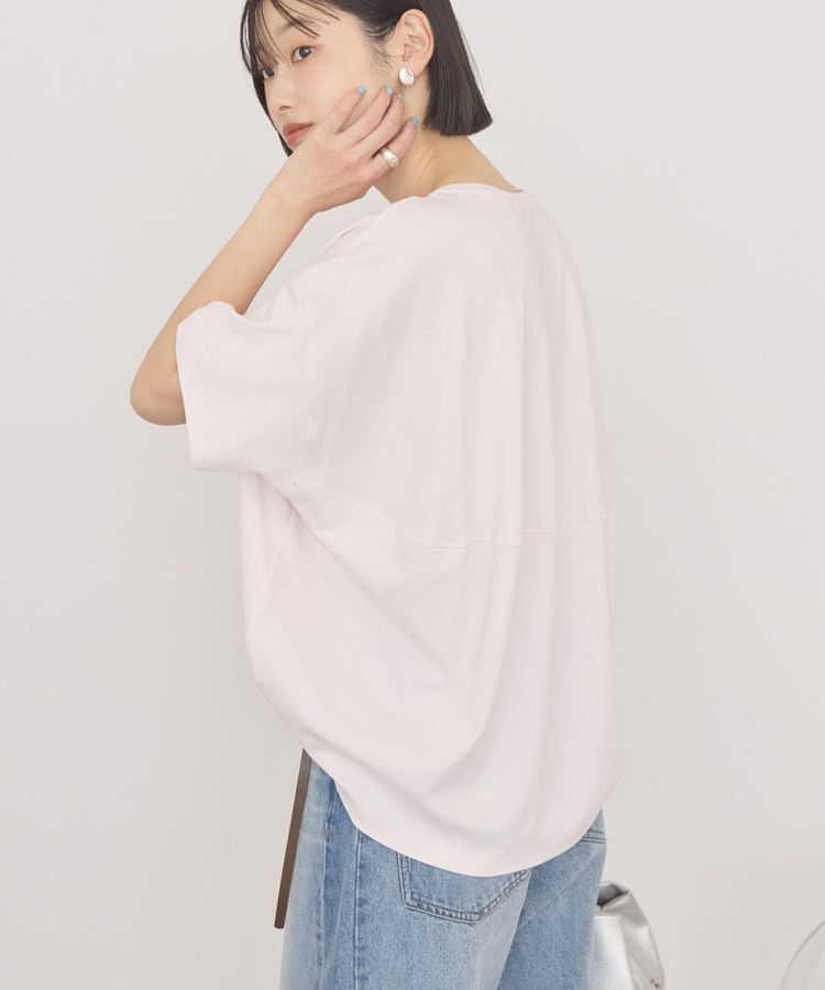 AMERICAN HOLIC「【接触冷感+UVカット】半袖コクーンカットプルオーバー」|Tシャツ・カットソー|Pink