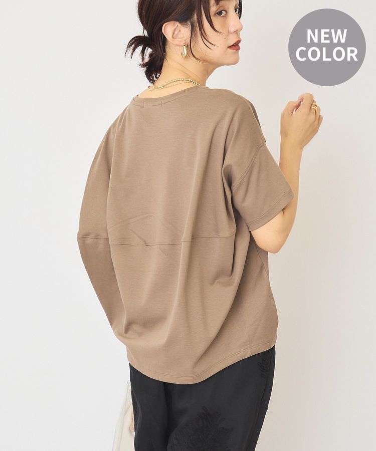 AMERICAN HOLIC「【接触冷感+UVカット】半袖コクーンカットプルオーバー」|Tシャツ・カットソー|Brown