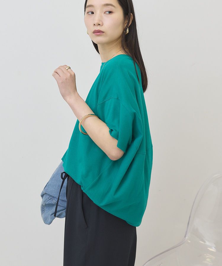 AMERICAN HOLIC「【接触冷感+UVカット】半袖コクーンカットプルオーバー」|Tシャツ・カットソー|Blue Green
