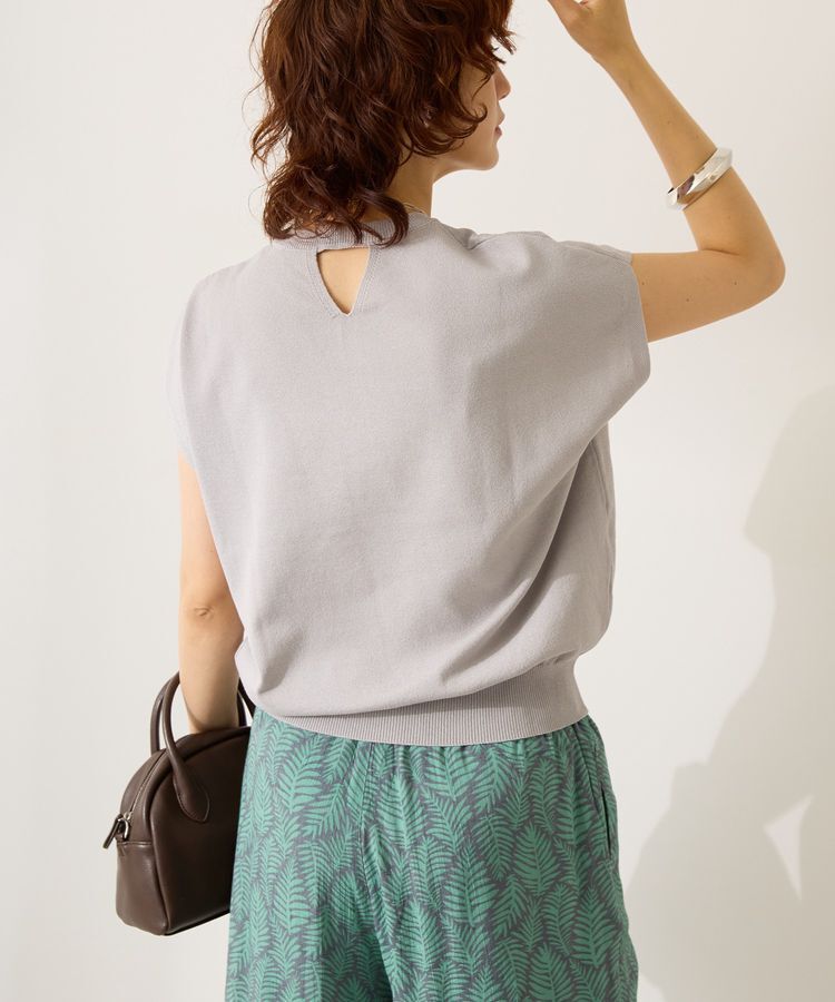 AMERICAN HOLIC「【WEB限定】接触冷感ラメフレンチスリーブニットプルオーバー」|ニット・セーター|Gray