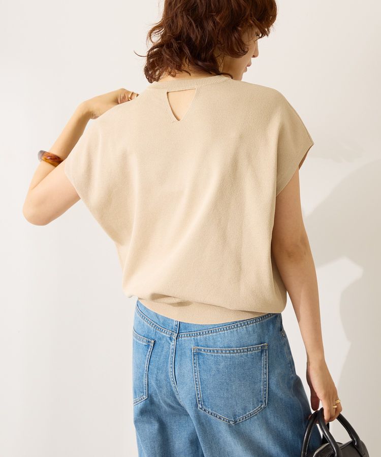 AMERICAN HOLIC「【WEB限定】接触冷感ラメフレンチスリーブニットプルオーバー」|ニット・セーター|