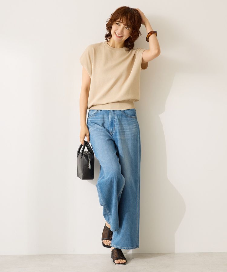AMERICAN HOLIC「【WEB限定】接触冷感ラメフレンチスリーブニットプルオーバー」|ニット・セーター|