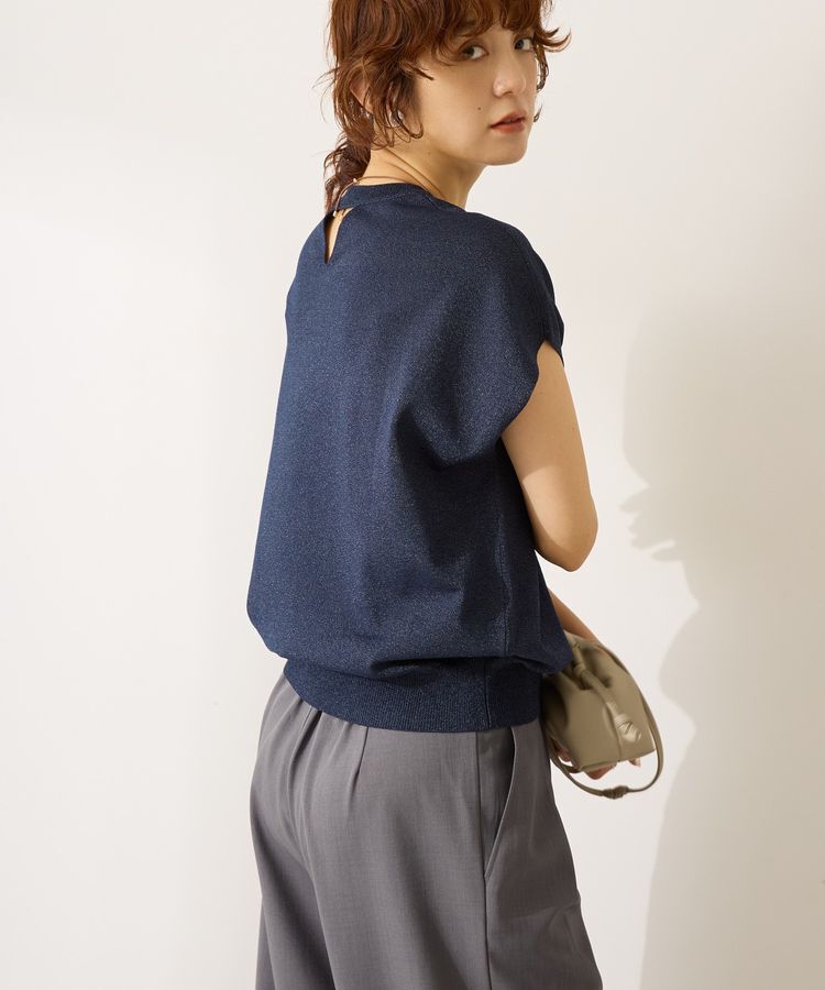 AMERICAN HOLIC「【WEB限定】接触冷感ラメフレンチスリーブニットプルオーバー」|ニット・セーター|