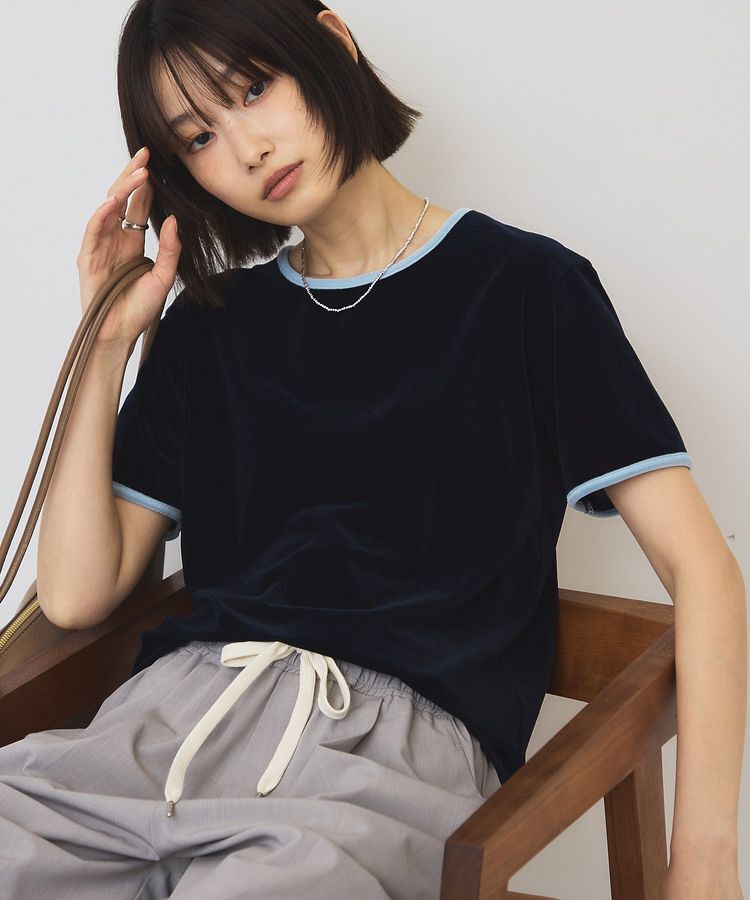 AMERICAN HOLIC「シアーベロア配色プルオーバー」|Tシャツ・カットソー|