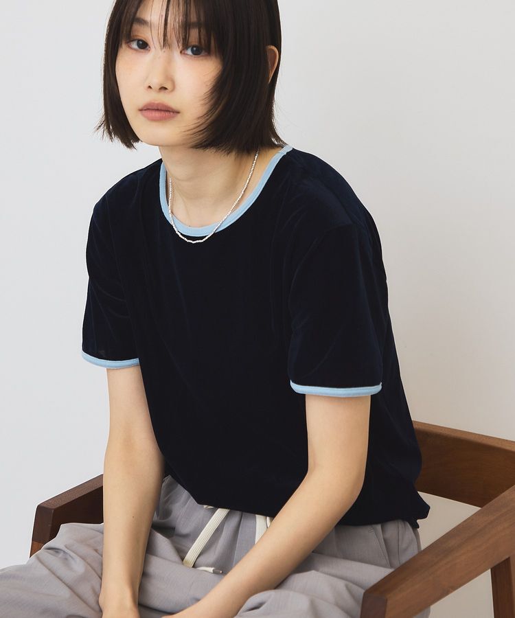 AMERICAN HOLIC「シアーベロア配色プルオーバー」|Tシャツ・カットソー|