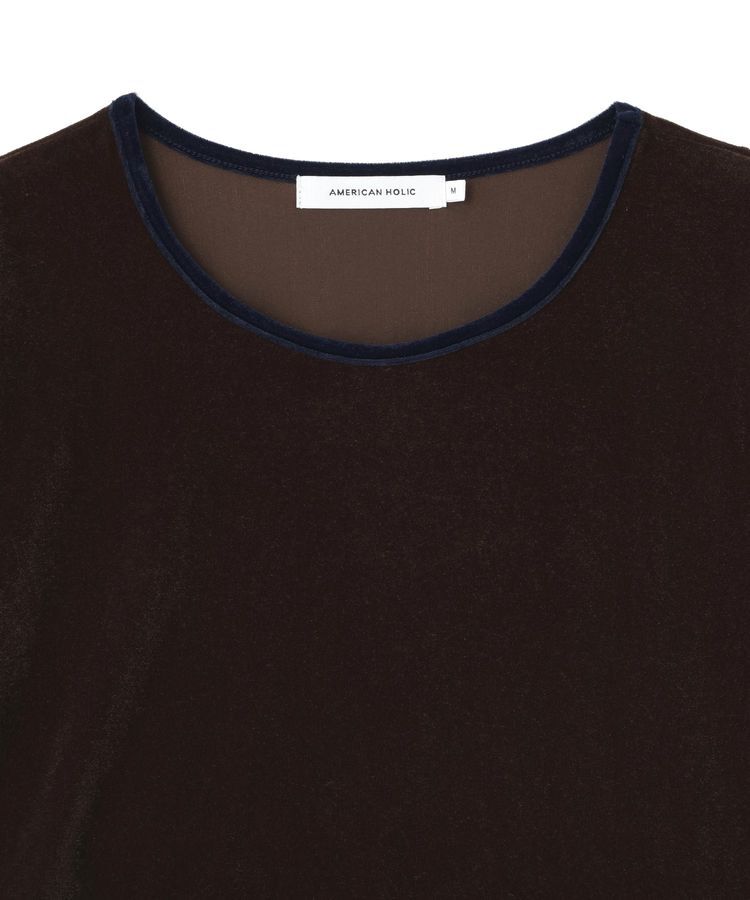 AMERICAN HOLIC「シアーベロア配色プルオーバー」|Tシャツ・カットソー|