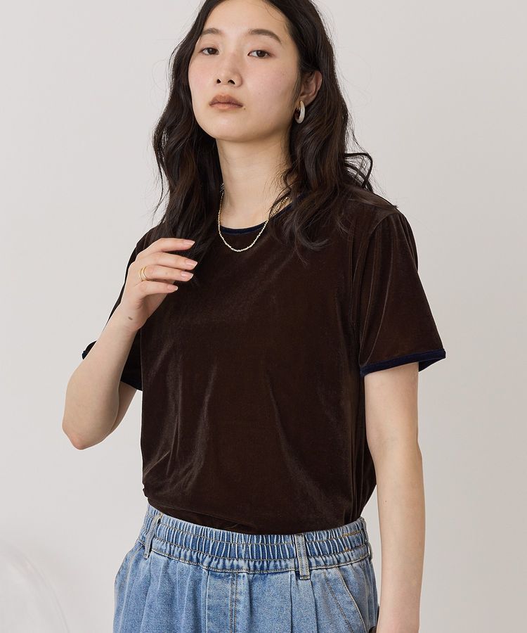 AMERICAN HOLIC「シアーベロア配色プルオーバー」|Tシャツ・カットソー|