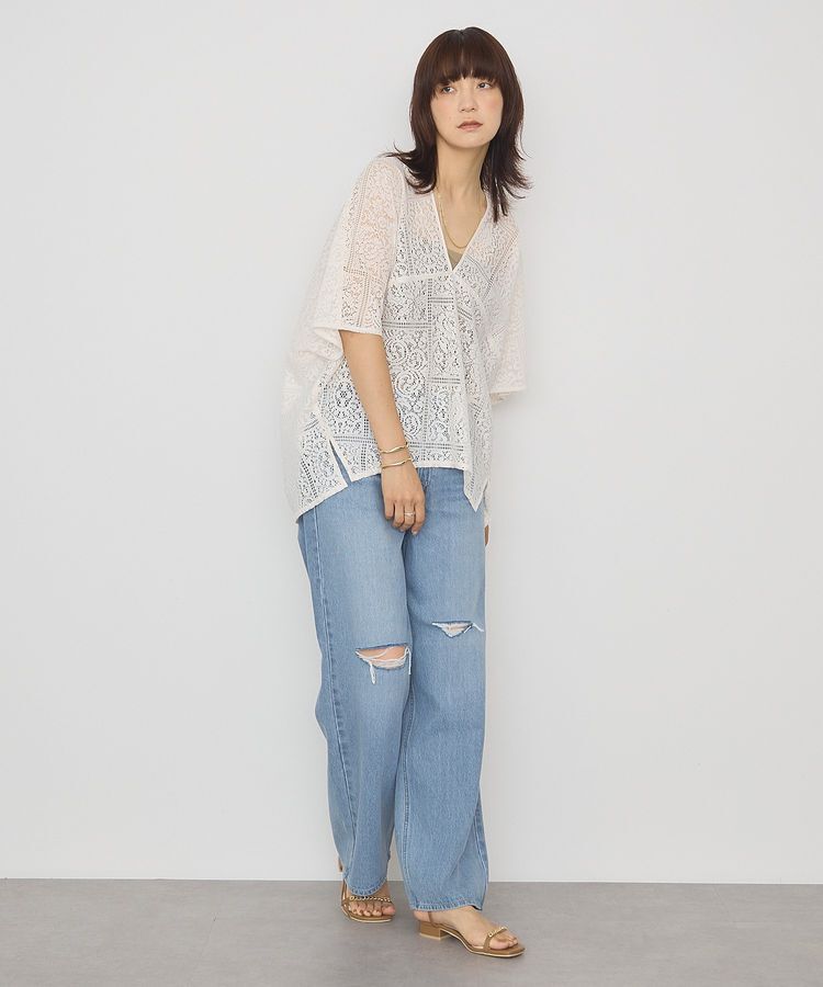 AMERICAN HOLIC「ダメージワイドデニム」|デニム|