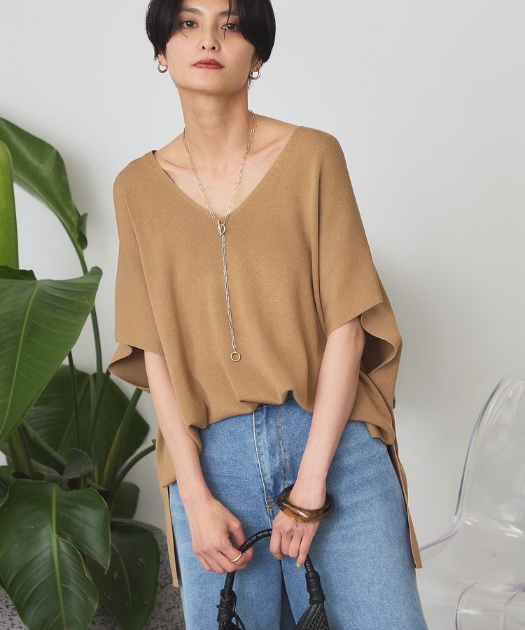 AMERICAN HOLIC「【UVカット】Vネックニットベスト」|ニット・セーター|Camel