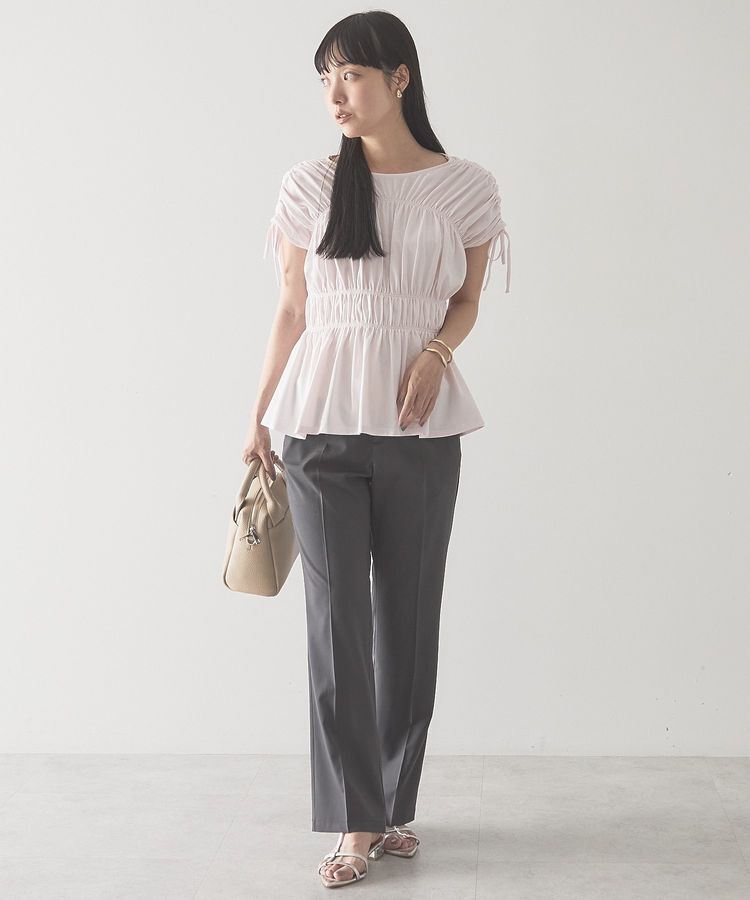 AMERICAN HOLIC「【接触冷感】シャーリングショルダーリボンプルオーバー」|Tシャツ・カットソー|