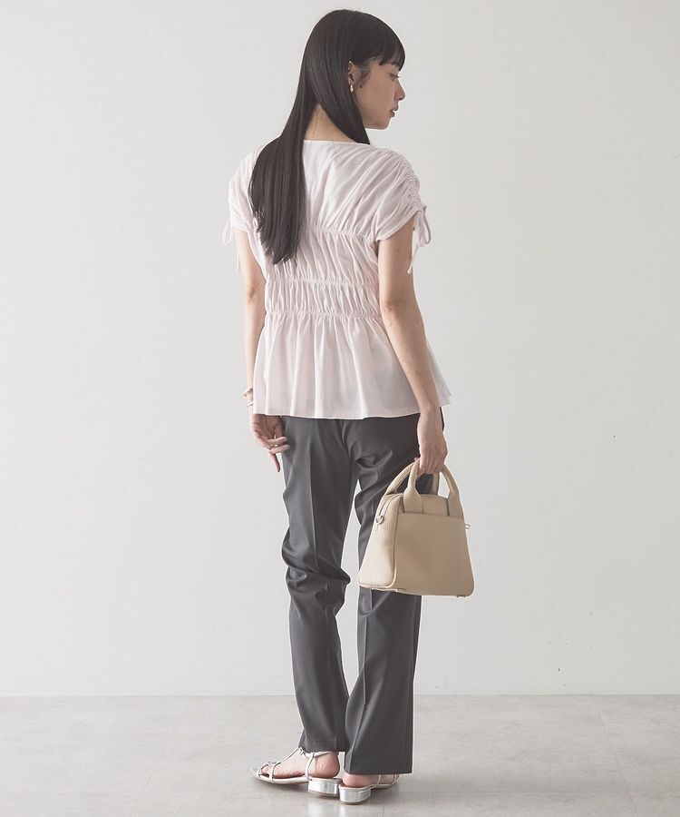 AMERICAN HOLIC「【接触冷感】シャーリングショルダーリボンプルオーバー」|Tシャツ・カットソー|