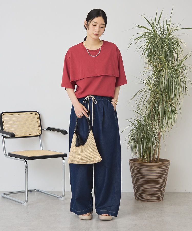 AMERICAN HOLIC「【接触冷感】イージーデニムワイドパンツ」|デニム|